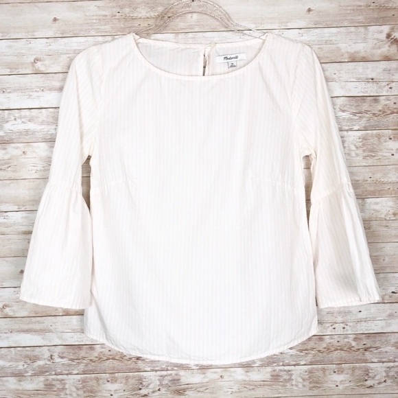 Madewell Bell Sleeve/Ruffle Sleeve Top - Picture 2 of 7